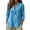 Sky Blue, variant on Dpjklzsn Women's Collared Three-Quarter Sleeve Blouse, Cotton Linen Look Casual Shirt