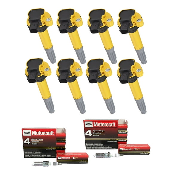 Set of 8 ISA Heavy Duty Ignition Coils and 8 Motorcraft Spark Plugs UF622 Compatible with 2013 Ford F-150 5.0L V8