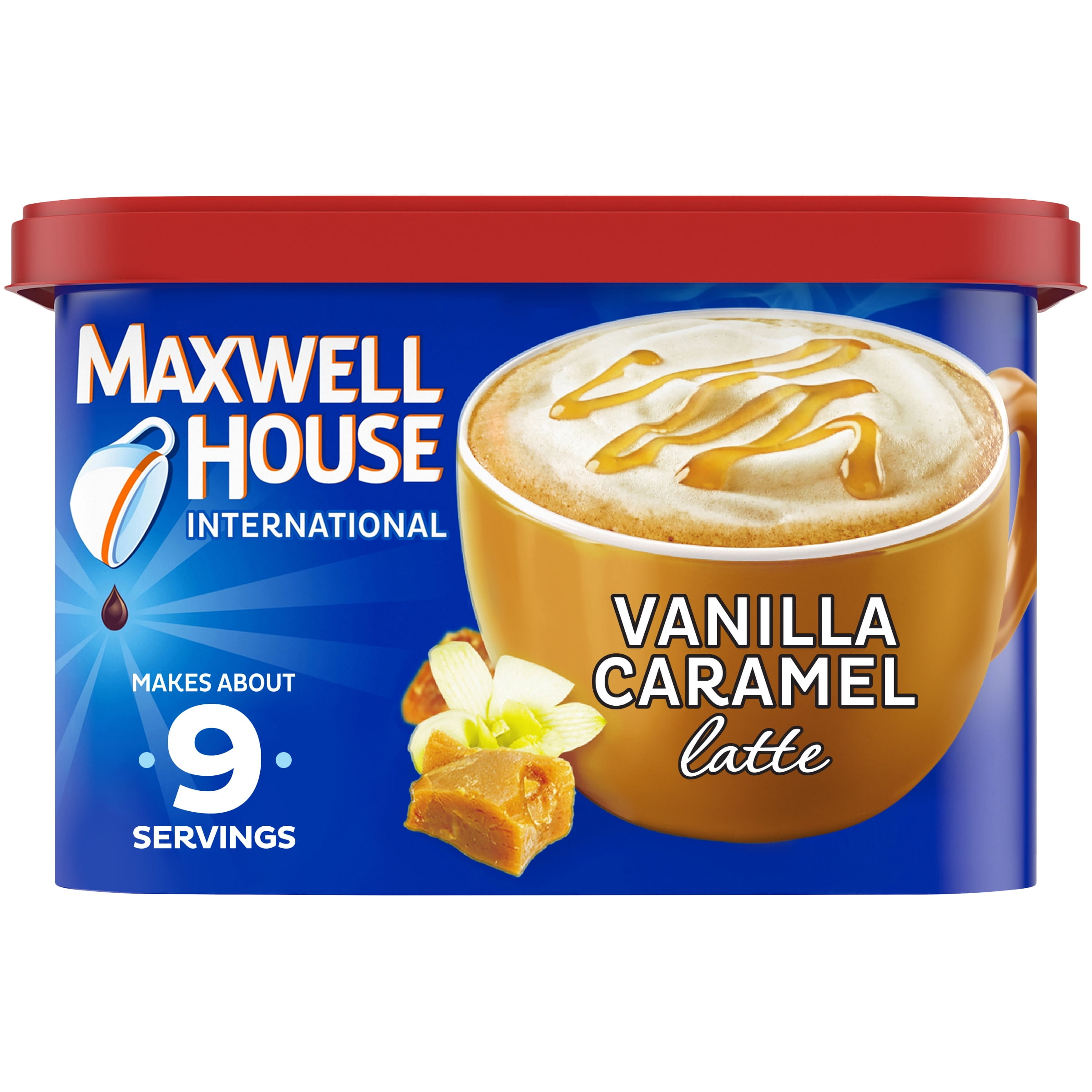 Maxwell House International Vanilla Caramel Latte Cafe Style Beverage Mix, 8.7 oz. Canister