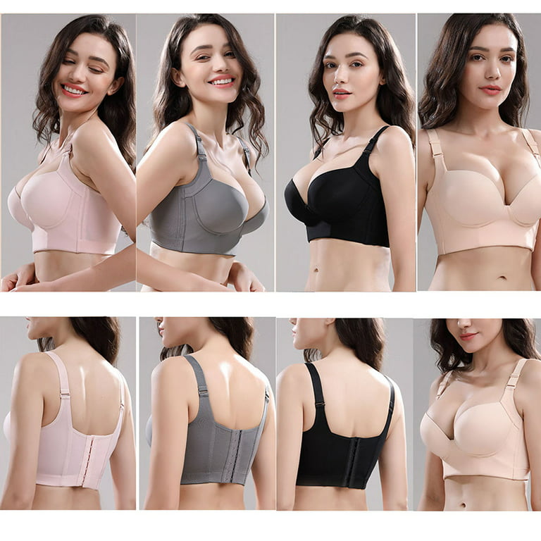 yardsong Women Full-Coverage Bras Plus Size Wireless Deep Cup Full Figure  Bra Breathable Convertible Straps Brassiere, Beige, Large : :  Clothing, Shoes & Accessories