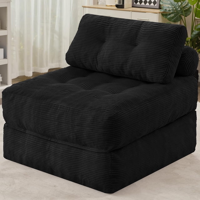 Sofá cama plegable HABUTWAY, convertible, negro