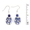 thumbnail image 4 of Pendientes estilo ArtHouse Tulip Time, porcelana de Delft, azul holandés, 4 of 5