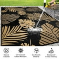 thumbnail image 5 of Aonewoe Outdoor Rug 6x9 Waterproof Patio Rug Reversible Plastic Straw Rug Indoor Outdoor Area Rugs Camping Carpet for RV, Picnic, Backyard, Deck, Balcony, Porch, Beach, Black & Gold, 5 of 8