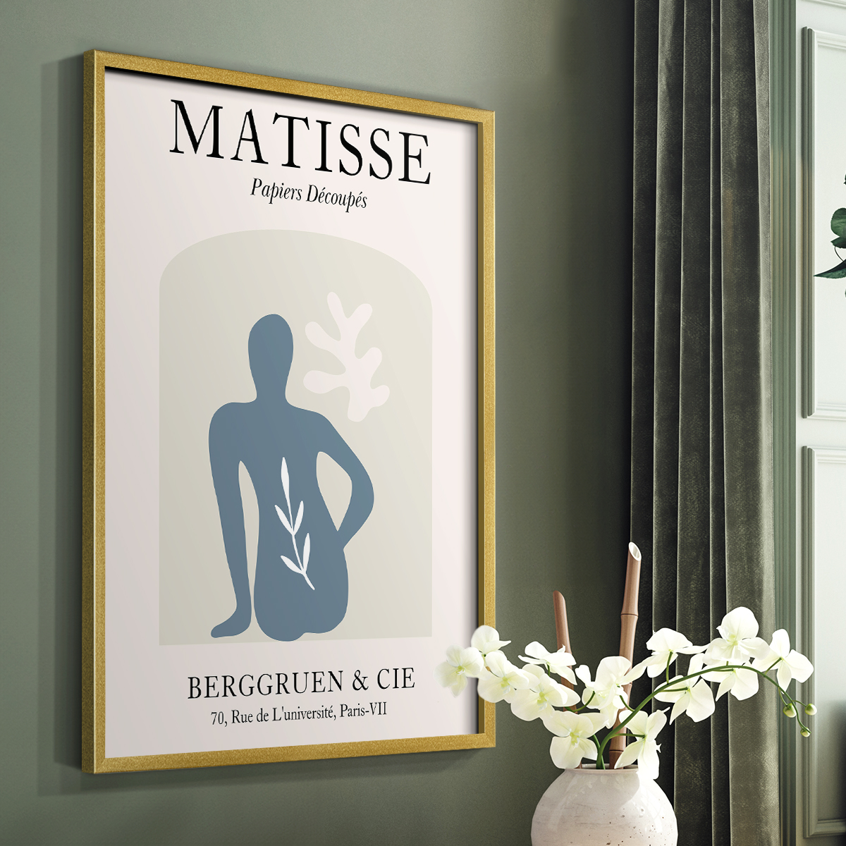 Matisse DVII Framed Print in Gold Solid Wood Framed Print No Nail Hanging
