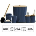 thumbnail image 4 of Hearth & Harbor 6 Piece Bamboo Bathroom Sets, Navy Blue Bathroom Accessories Set for Minimalistic Bathroom Décor, 4 of 6