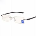 thumbnail image 3 of Gafas de lectura antiazules sin marco de metal, exquisitas y ultraligeras, con diafragma, 3 of 5