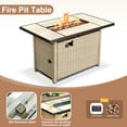 thumbnail image 5 of XIZZI 8PCS Patio Converstion Set,Wicker Outdoor Furniture Set with Gas Fire Pit,Green, 5 of 8