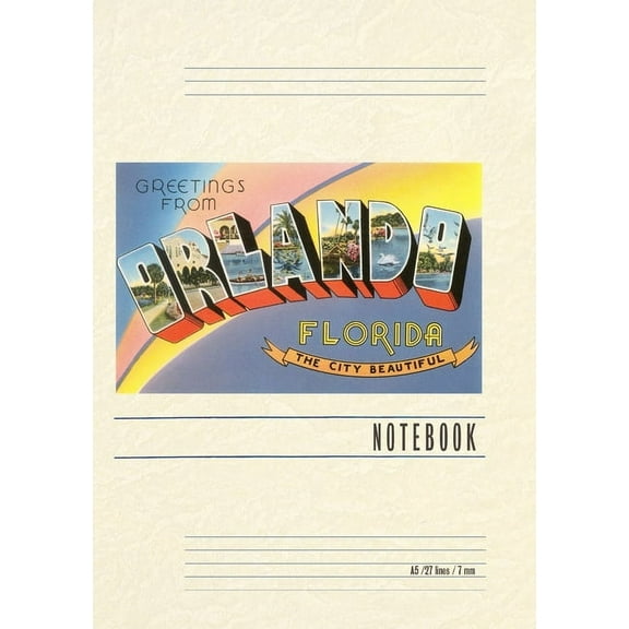 Vintage Lined Notebook Greetings from Orlando, Florida (Paperback)
