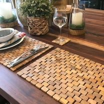 Hip-o Modern Living Handmade Table Place Mats, Wooden, Brown, 2 lb, 2 Count