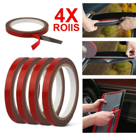 

iMountek 4 Rolls Double Sided Foam Tape Heavy Duty Strong Mounting Adhesive Tapes for Car Wall LED Strip Light Home/Office Decor 9.8ft/roll