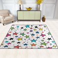 thumbnail image 2 of Yayeee Area Rugs for Living Room 5.2'x4' Non Slip Washable Bedroom Floor Carpet, Green Stars, 2 of 5