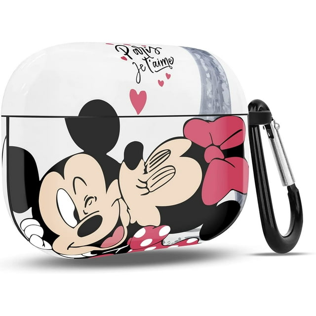 Airpods Pro Case Designed for IBAOLEA AirPods Pro,Full Protective Case Cover with Keychain,Shockproof Anti Case for Airpods Pro Charging Case (Mickey and Minnie A) Mickey and Minnie A -