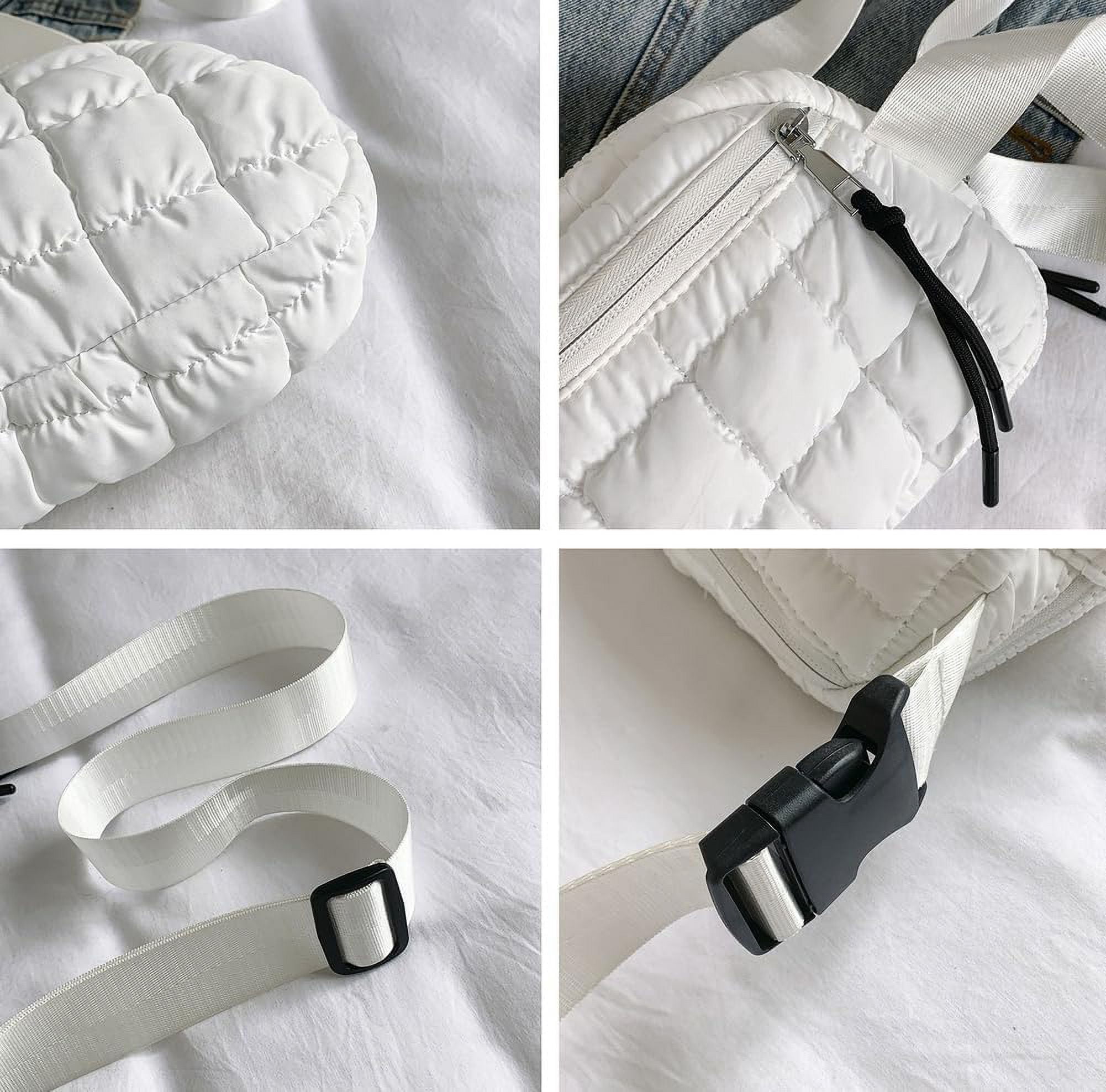 Puffer Belt Bag for Women Crossbody Purse Waist Packs Padded Cross Body Hobo Shoulder Travel Purse Cute Quilted Fanny Pack