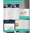 thumbnail image 4 of No Hook Shower Curtains with Snap in Liner, Ocean Vintage Whale Waterproof Fabric Shower Curtain, Summer Retro Wood Grain Double Layers & See-Through Top Window Bathroom Curtains 60''x72'', 4 of 6