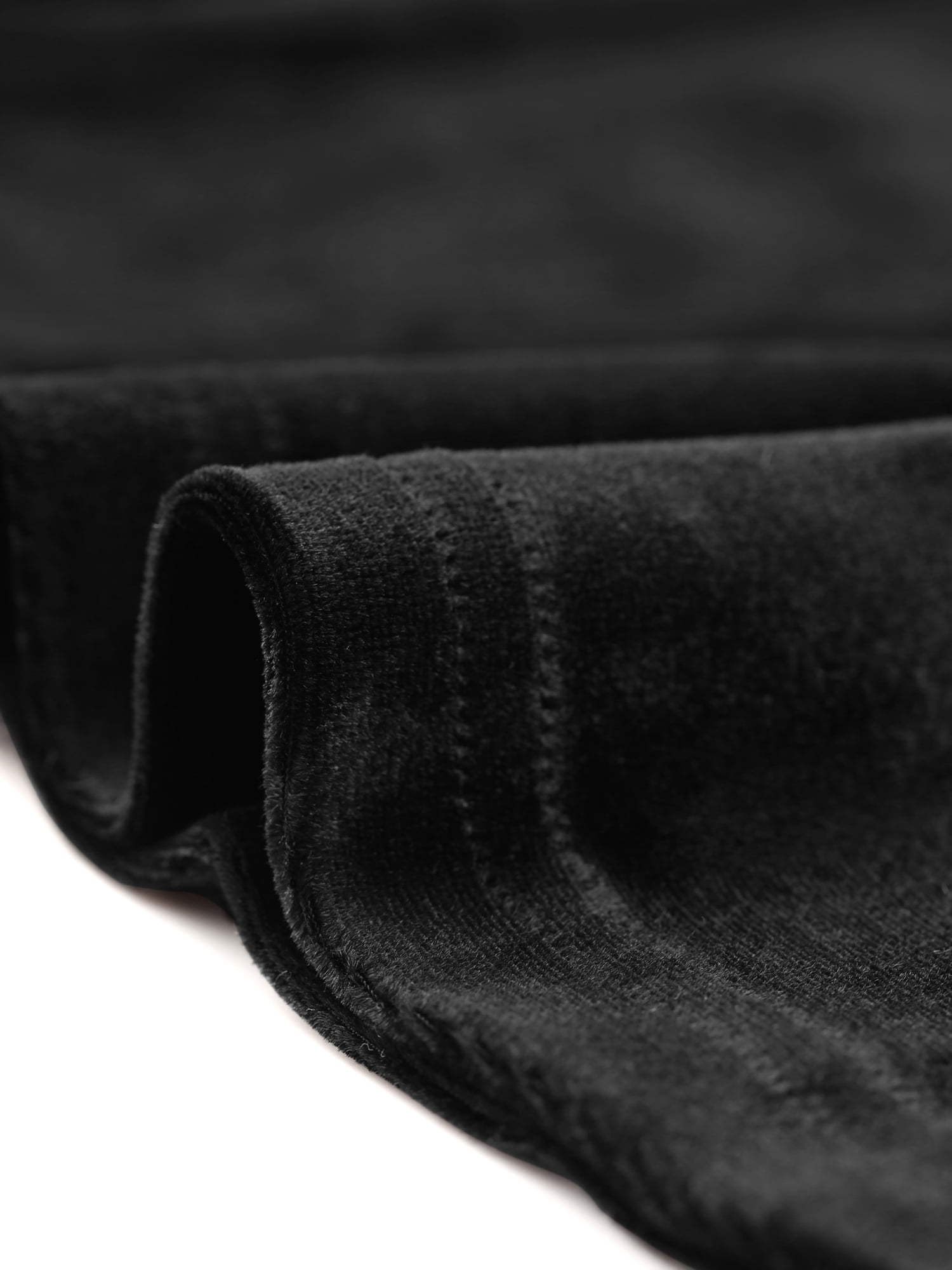 Unique Bargains Women's Feminine Chic Retro Bodycon Elastic Back Velvet Midi Skirt L Black