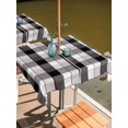 thumbnail image 2 of Outdoor Tablecloth with Umbrella Hole for Patio/Picnic/Party/Camping, Black Grey Plaid Waterproof Table Cloth Square Cover Washable, Modern Abstract Ombre Gingham Checkered (60"x 60"), 2 of 8
