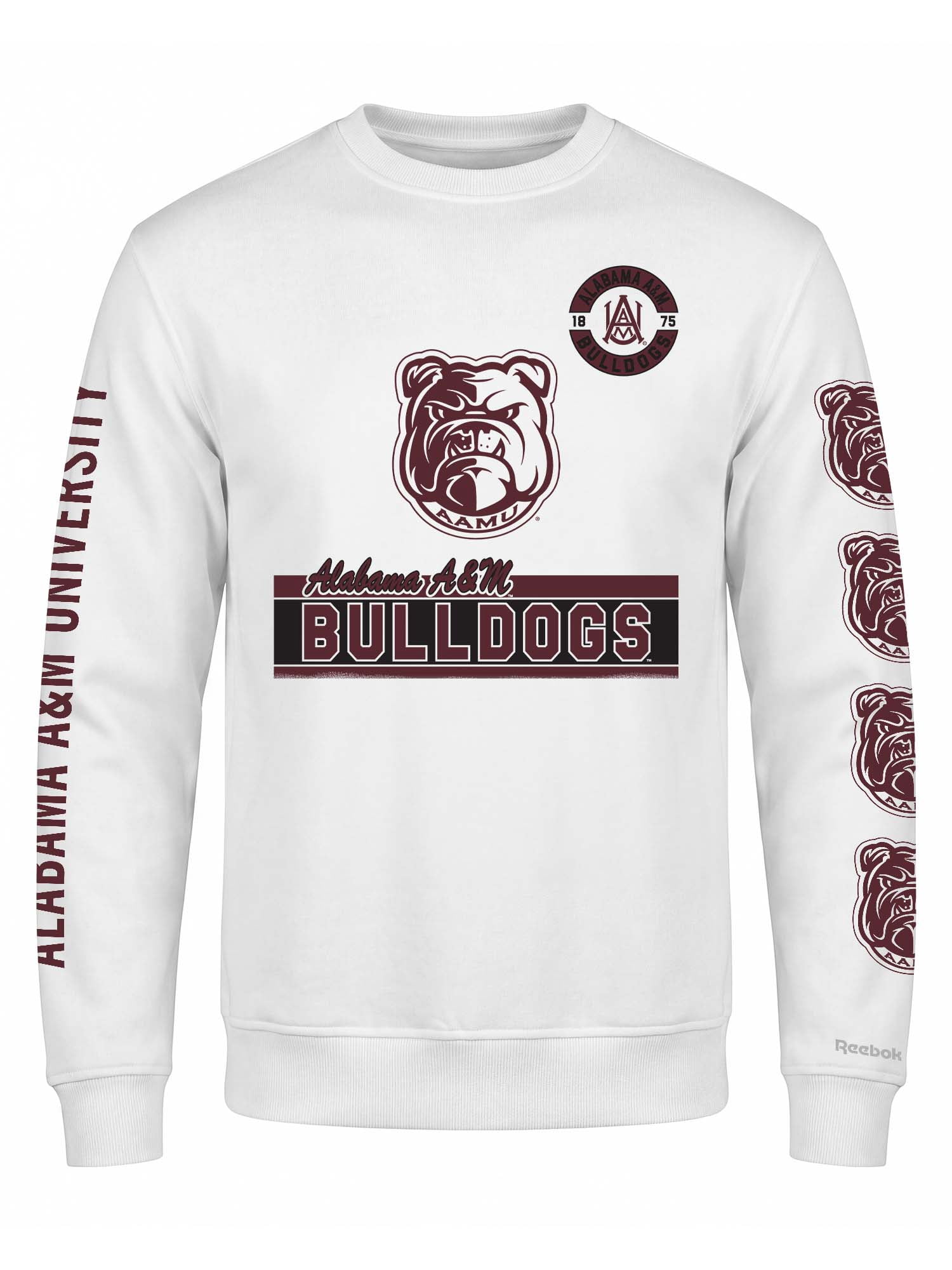 Alabama A&M Bulldogs Reebok Mens White Crew Sweatshirt
