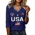 thumbnail image 2 of Fabrcox S-5XL 1776-2026 250 Anniversary USA Shirts Flag Print 3/4 Length Sleeve 4th of July Outfits for Women We the People Celebration Freedom Patriotic Shirt Women, 2 of 5