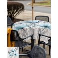 thumbnail image 6 of Square Outdoor Tablecloth with Umbrella Hole Blue Tulip Outside Table Cloth Waterproof Patio Table Cover Country Spring Butterfly Floral Wooden Grain Zipper Tablecloths for Picnic Camping 60x60 Inch, 6 of 8