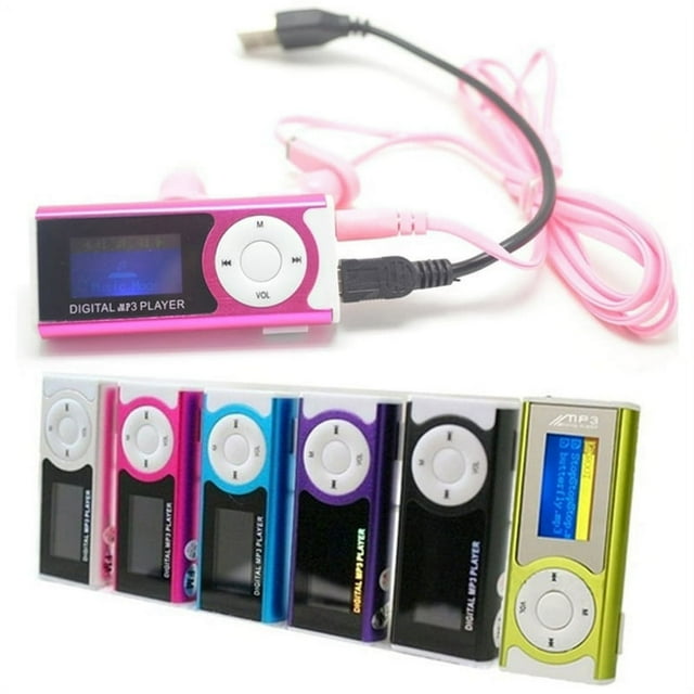 HLONK Digital Music MP3 Player Mini USB OLED Screen MP3 Support 16/32GB Micro SD TF Card Light Clip Design Flashlight
