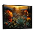 thumbnail image 2 of Designart "Sunset Glow Over Succulent Field" Succulent Floater Framed Wall Art Living Room, 2 of 5
