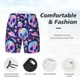 thumbnail image 3 of Sikiie crystal Skull mushroom Print Men's Double Layer Swimming Trunks, Adjustable Waistband and Pockets Sports Swimming Trunks, Beach Swimwear-Large, 3 of 6