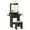 Black, variant on Costway Vanity Desk with Mirror & Lights, Stool, 2 Drop Leaf Tables, Charging Station White