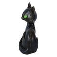 thumbnail image 5 of Witchcraft Mystical Curling Black Cat Green Eyes Sitting Halloween Figurine, 5 of 9