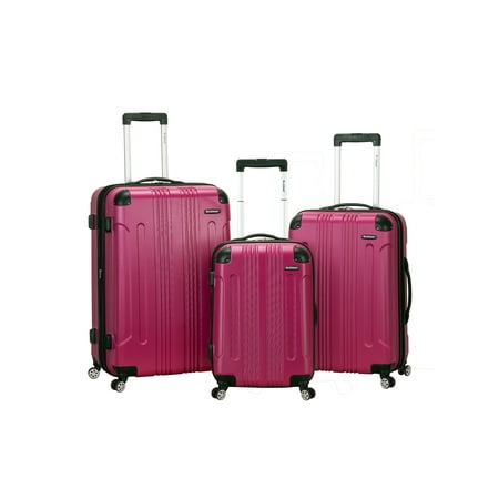 Rockland Sonic 3pc Expandable ABS Hardside Carry On Spinner Luggage Set - Magenta