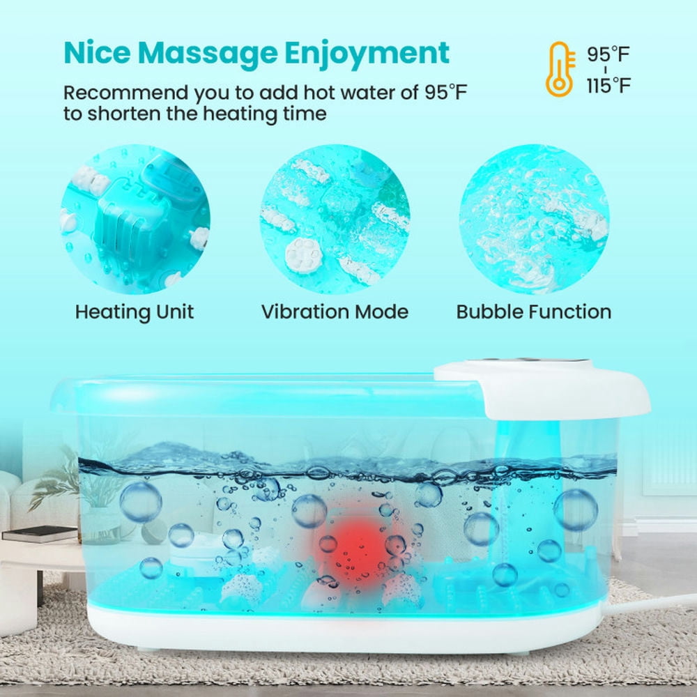 Yardi Yard Foot Spa Massager Tub with Removable Pedicure Stone and Massage Beads-Turquoise, Massage Gun