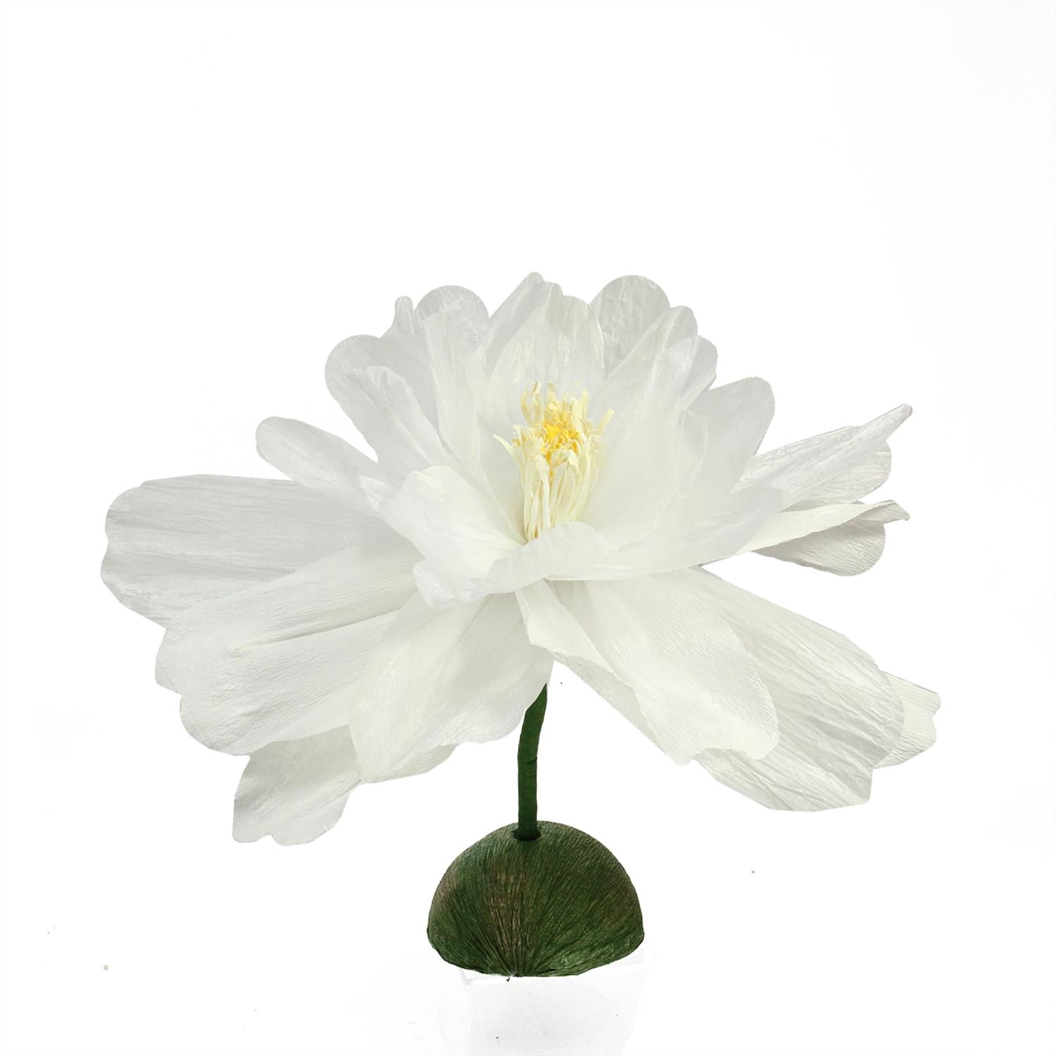 22" White Green and Yellow Decorative Spring Floral Artificial Craft Stem