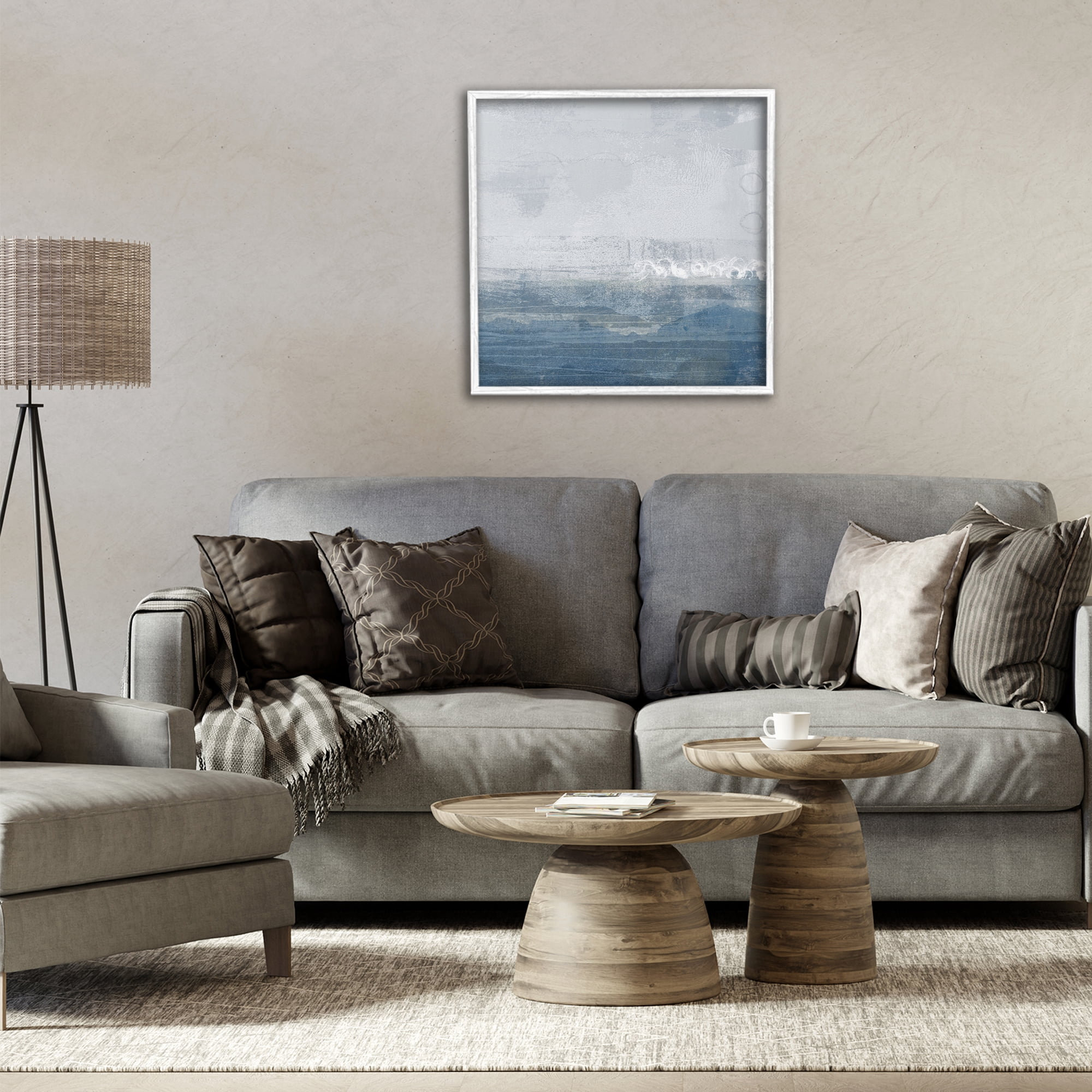 Stupell Industries Ocean Tide Abstract White Framed Giclee Art, design by Dan Meneely