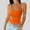 Orange, variant on Yzengfg Women Spaghetti Strap Scoop Neck Ribbed Tank Tops Slim Fitted Cotton Camisole Basic Sleeveless Layering Shirts Pink