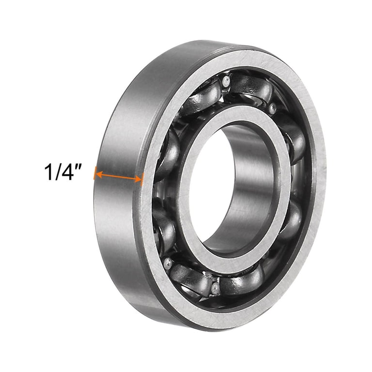 sourcing map R8 Deep Groove Ball Bearing, 4pcs 1/2 x 1 1/8 x 1/4 Open Type Chrome Steel Bearings