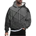 thumbnail image 2 of Mens Pullover Hoodies Sweatshirts Big & Tall M-4X Plus Size Long Sleeve Tops with Pocket Casual Basic Loose Argyle Printed Comfort Hoodie, 2 of 6