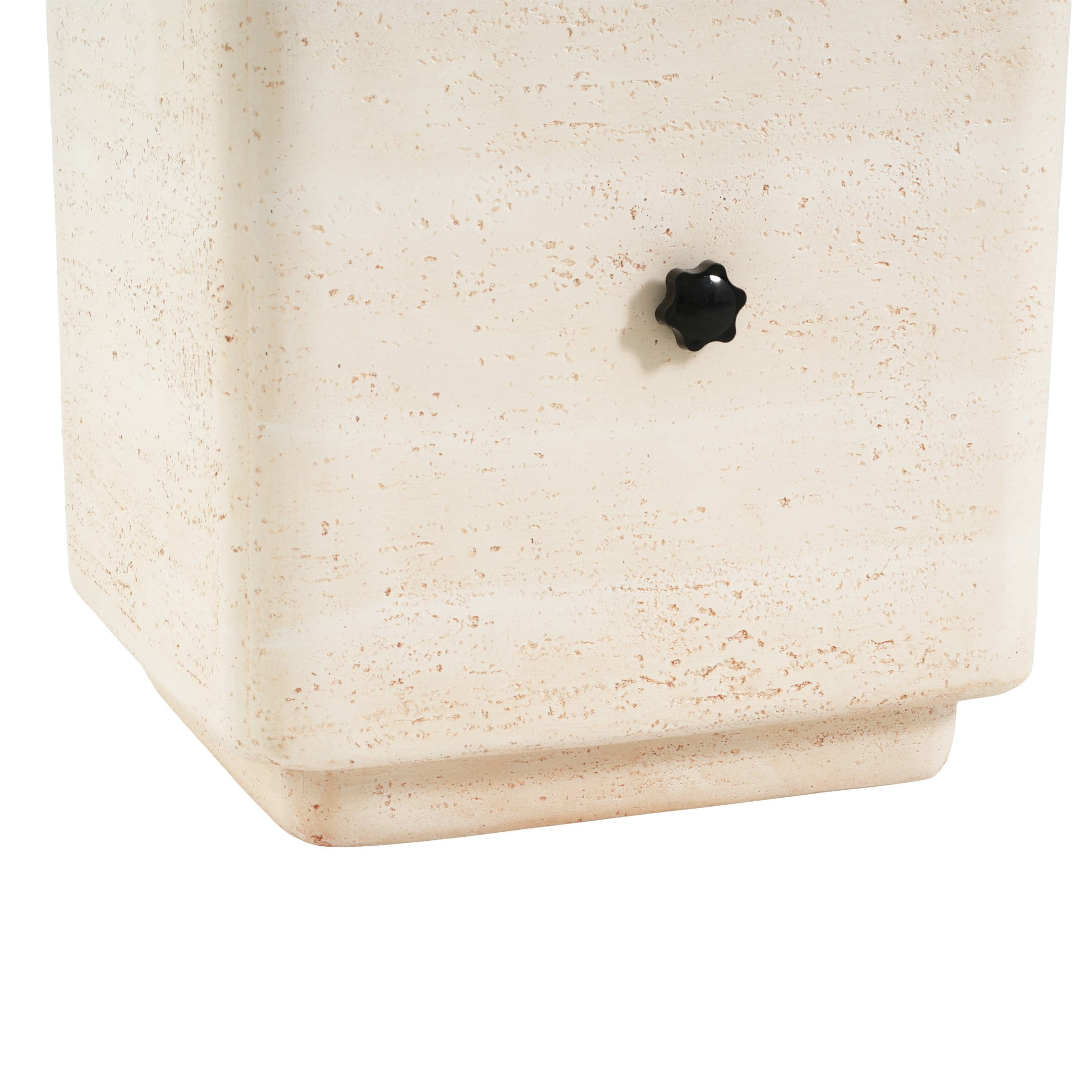 Christopher Knight Home Outdoor Heavy Duty Square Umbrella Base Side Table, Sand Fillable, Beige Travertine