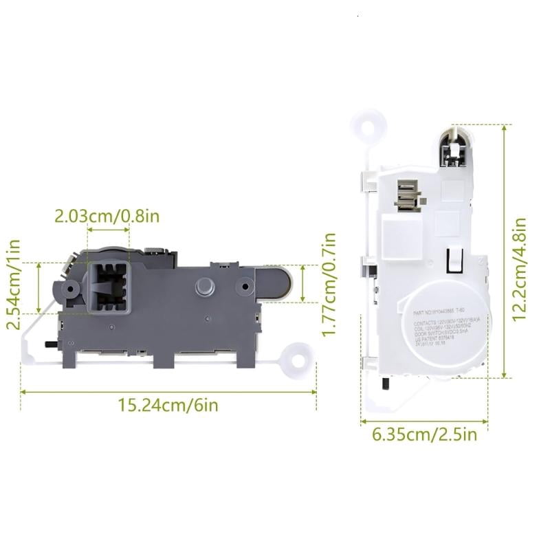 CEORPER Washer Lid Lock Door Latches Switches Plastic Housing Replaces WPW10443885