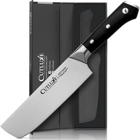 

CUTLUXE Nakiri Knife – 7 Vegetables Knife Japanese Chef Knife for Chopping Dicing & Slicing – Razor Sharp & Full Tang – Ergonomic Handle Design – Artisan Series
