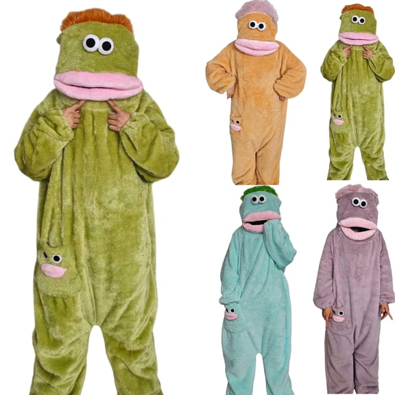 Big Mouth Monster Onesie Silly Monster Onesie Plush Onesie Pajamas Cozy Home Loungewear, L
