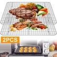thumbnail image 1 of 2-Pack Cooling Racks for Baking Stainless Steel Grid Wire Baking Rack Sturdy Grilling Rack 11.81×9.05in, 1 of 10