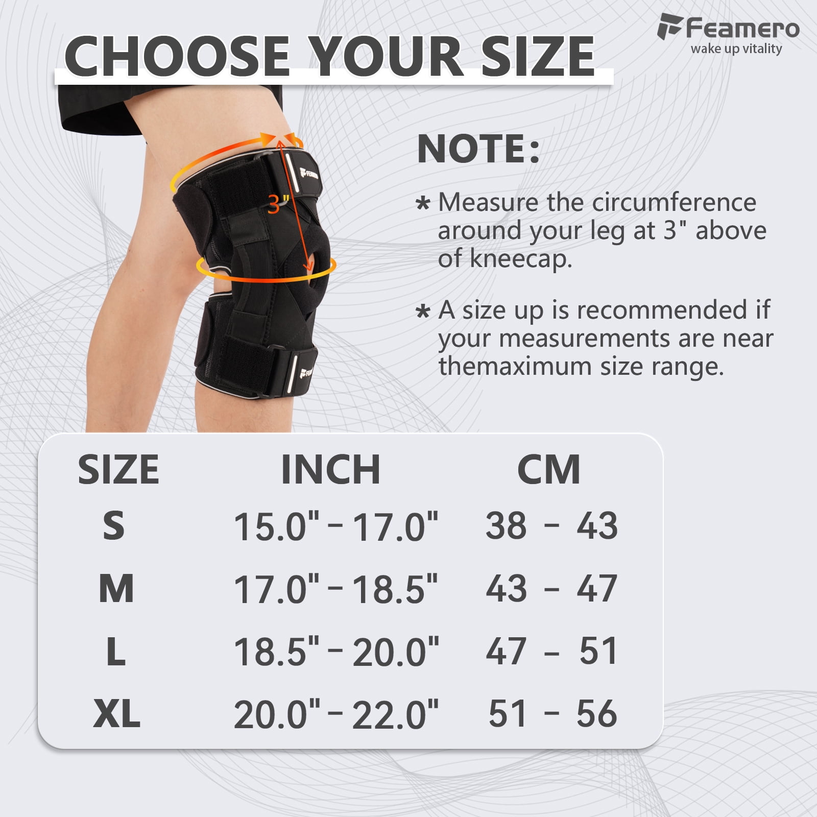 Feamero Knee Brace for Knee Pain, Hinged Knee Brace with Side Stabilizers and Cross Compression Straps for Meniscus Tear, Arthritis, Joint Support，Adjustable for Women Men - Small