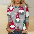 thumbnail image 2 of IROINNID Discount Christmas Shirts for Women Christmas Graphic Printed T-shirt 3/4 Sleeves Pullover Crewneck Casual Tops,Multicolor, 2 of 5