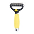 thumbnail image 3 of FEOLGEHLY Double Sided Pet Dematting Comb for Dogs and Cats, Grooming Brush Removes Mats Tangles, Gentle Deshedding Tool for Long Hair Breeds, Lightweight Plastic Dual-Sided Brush (Yellow), 3 of 7