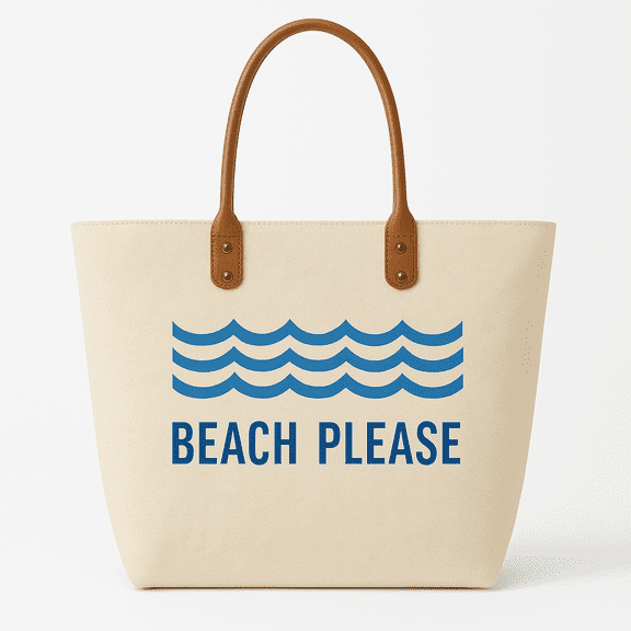 Woven Tote  22" Travel Canteen "Beach Please" Tropical Beach Bag