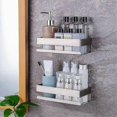 thumbnail image 4 of Shower Shelf, Self Adhesive Bathroom Corner Shelf Storage Rack, SUS 304 Stainless Steel, 4 of 5