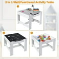 thumbnail image 3 of Olakids Kids Table and Chair Set, 3 in 1 Wood Children Desk Set with Removable Blackboard, Storage Drawer, Toddlers Activity Table Furniture for Art Crafts Drawing Reading Playroom (Gray), 3 of 9