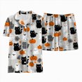 thumbnail image 4 of TOWED22 Halloween Pjs Girl Fall Button Up 2 Piece Pajama Sets Cute Lounge Short Sleeve Pajamas With Shorts,12-13 Y, 4 of 6