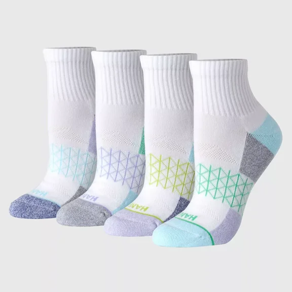 Hanes Women's Absolute Active 4pk Ankle Socks - Assorted Color 5-9: Cushioned, Seamless Toe