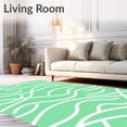 thumbnail image 2 of ODIKA 8'x10' Machine Washable Non-Slip Area Rug, Nordic Minimalist Zen Wave Junction High Traffic Rug with Pad, Green, 579531, 2 of 8