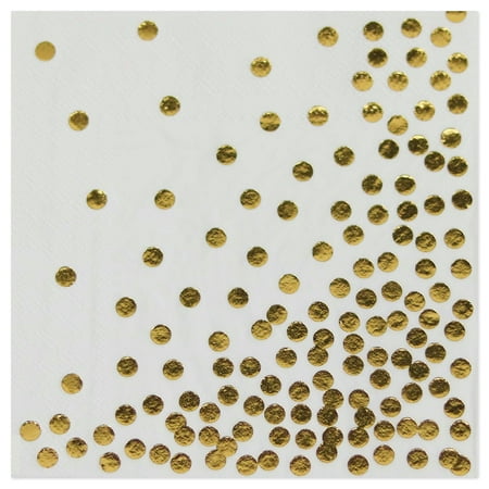 - Andaz Press Gold Foil Polka Dot Lunch Napkins 6.5-Inch, 50-Pack, Shiny Metallic Party Supplies Tableware Decoration